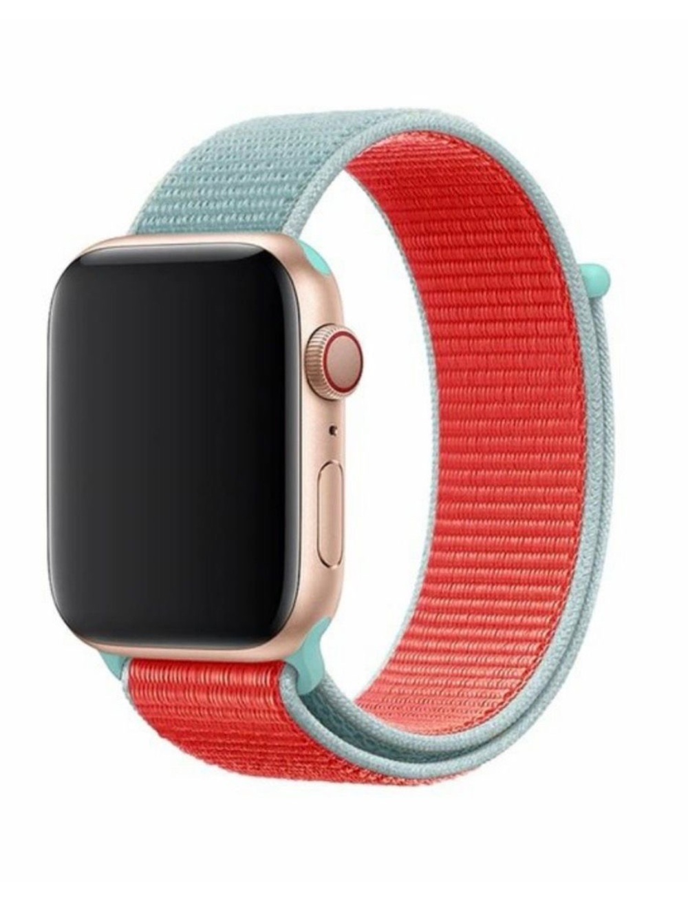 Sport Loop Watch Band - Coral Red and Mint